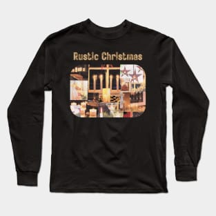 Rustic Christmas Collage Long Sleeve T-Shirt